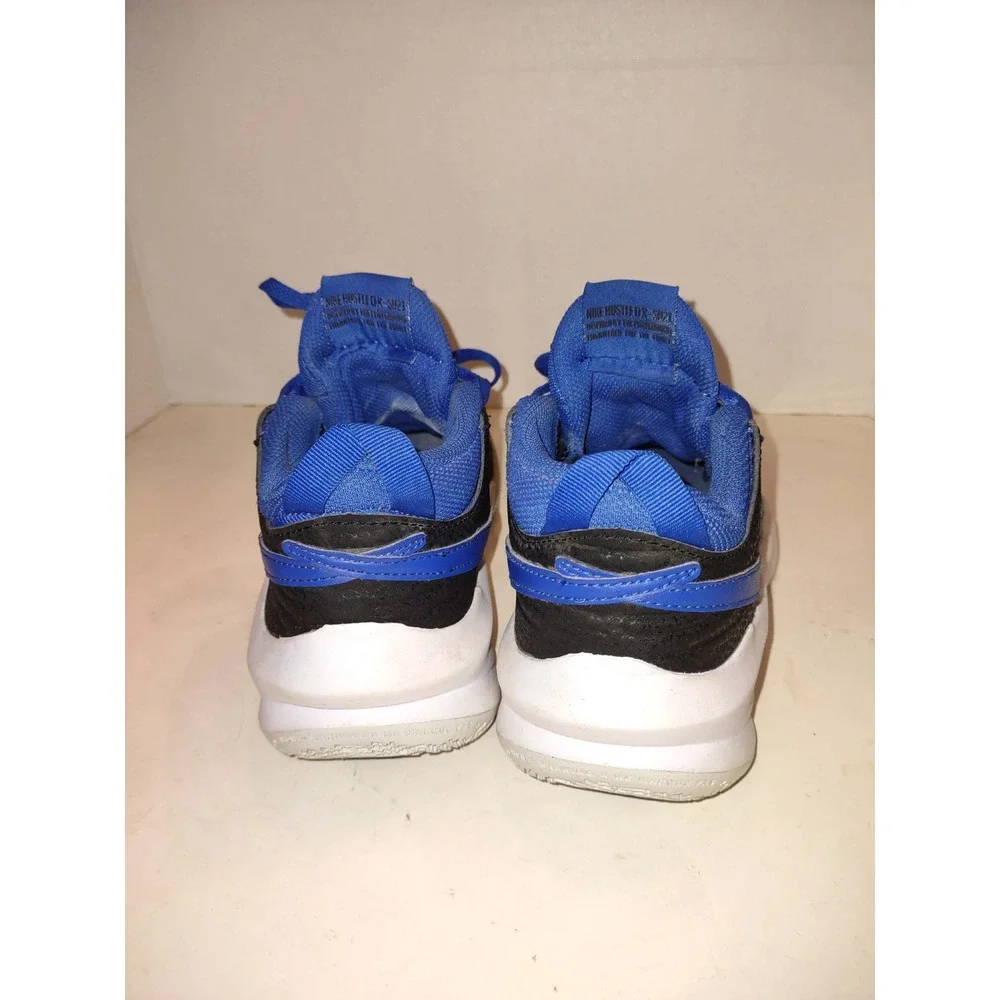Nike Team Hustle D10 GS Basketball Shoes Black Game Royal Blue CW6735-001 Sz 5Y